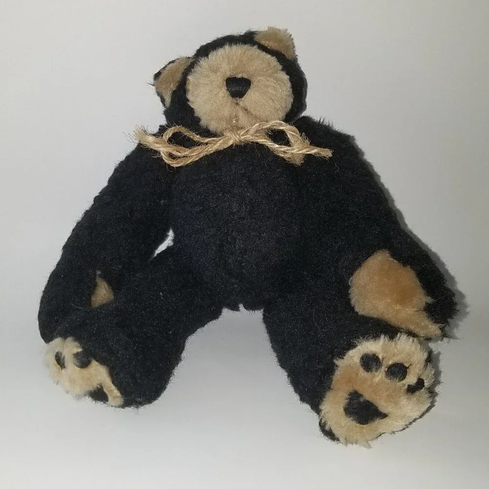 Black Brown Teddy Bear Plush Jointed 10